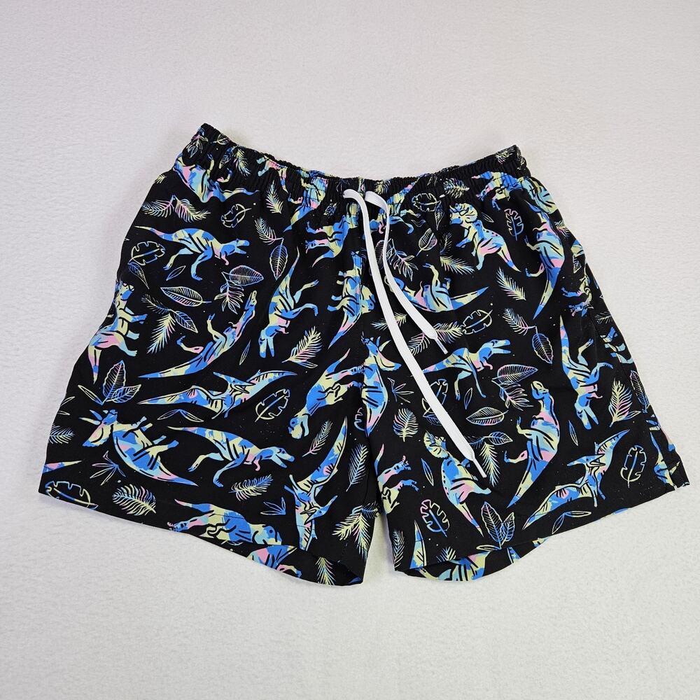 Chubbies Board Shorts Mens L Dinosaur Swim Trunks 6” Vacation Mesh Lining Beach